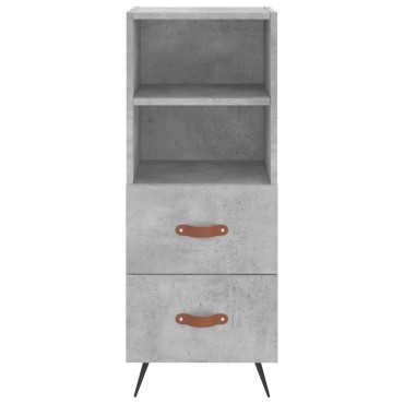 vidaXL Ντουλάπι Γκρι Σκυροδέματος 34,5x34x180cm Επεξεργασμένο Ξύλο 1 τεμ.