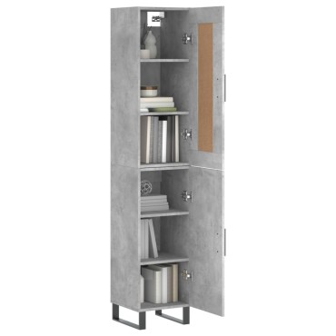 vidaXL Ντουλάπι Γκρι Σκυροδέματος 34,5x34x180cm Επεξεργασμένο Ξύλο 1 τεμ.