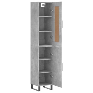 vidaXL Ντουλάπι Γκρι Σκυροδέματος 34,5x34x180cm Επεξεργασμένο Ξύλο 1 τεμ.