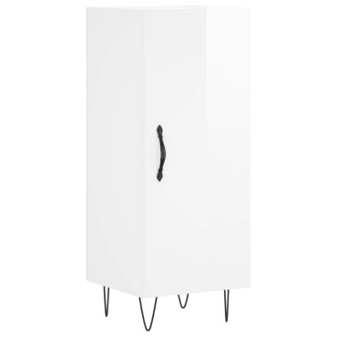 vidaXL Ντουλάπι Γυαλ. Λευκό 34,5x34x180cm από Επεξεργασμένο Ξύλο 1 τεμ.