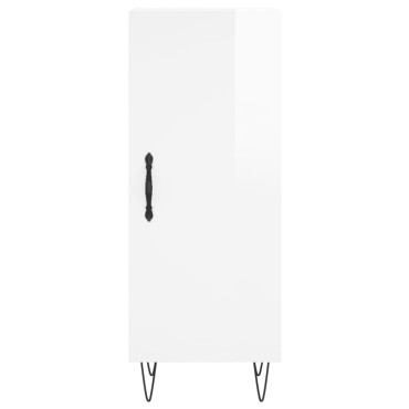 vidaXL Ντουλάπι Γυαλ. Λευκό 34,5x34x180cm από Επεξεργασμένο Ξύλο 1 τεμ.