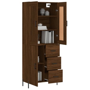 vidaXL Ντουλάπι Καφέ Δρυς 69,5x34x180cm από Επεξεργασμένο Ξύλο 1 τεμ.