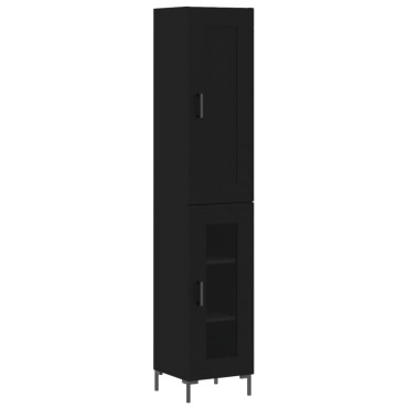 vidaXL Ντουλάπι Μαύρο 34,5x34x180cm από Επεξεργασμένο Ξύλο 1 τεμ.