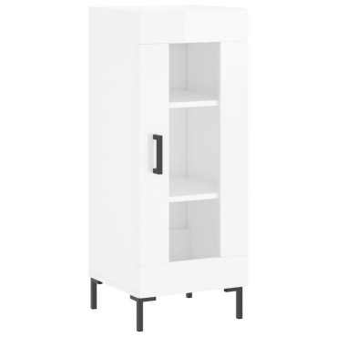 vidaXL Ντουλάπι Γυαλ. Λευκό 34,5x34x180cm από Επεξεργασμένο Ξύλο 1 τεμ.