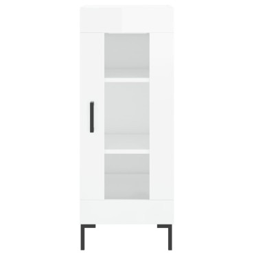 vidaXL Ντουλάπι Γυαλ. Λευκό 34,5x34x180cm από Επεξεργασμένο Ξύλο 1 τεμ.