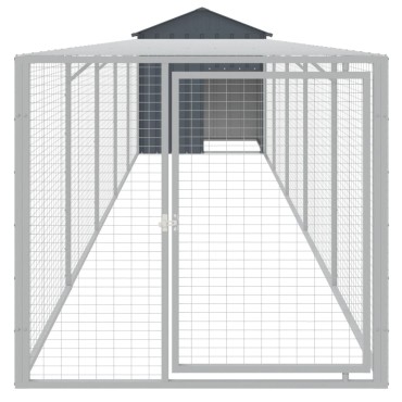 vidaXL Κοτέτσι με Περίβολο Ανθρακί 117x609x123 εκ. Γαλβαν. Χάλυβας