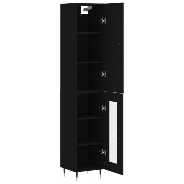 vidaXL Ντουλάπι Μαύρο 34,5x34x180cm από Επεξεργασμένο Ξύλο 1 τεμ.