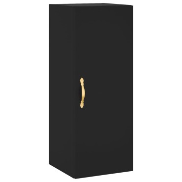 vidaXL Ντουλάπι Μαύρο 34,5x34x180cm από Επεξεργασμένο Ξύλο 1 τεμ.