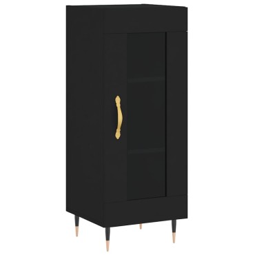 vidaXL Ντουλάπι Μαύρο 34,5x34x180cm από Επεξεργασμένο Ξύλο 1 τεμ.