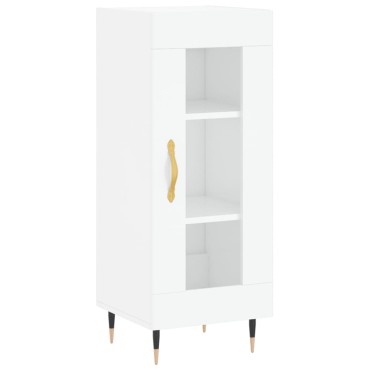 vidaXL Ντουλάπι Γυαλ. Λευκό 34,5x34x180cm από Επεξεργασμένο Ξύλο 1 τεμ.