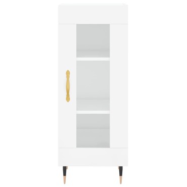 vidaXL Ντουλάπι Γυαλ. Λευκό 34,5x34x180cm από Επεξεργασμένο Ξύλο 1 τεμ.