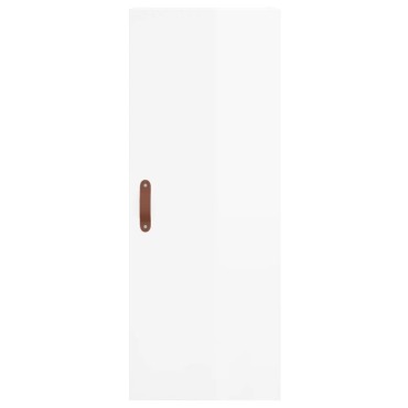 vidaXL Ντουλάπι Γυαλ. Λευκό 34,5x34x180cm από Επεξεργασμένο Ξύλο 1 τεμ.