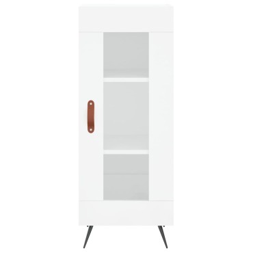 vidaXL Ντουλάπι Γυαλ. Λευκό 34,5x34x180cm από Επεξεργασμένο Ξύλο 1 τεμ.