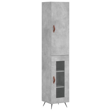 vidaXL Ντουλάπι Γκρι Σκυροδέματος 34,5x34x180cm Επεξεργασμένο Ξύλο 1 τεμ.