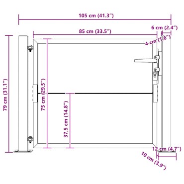 vidaXL Πόρτα Κήπου από Ατσάλι Corten 100x75 εκ.