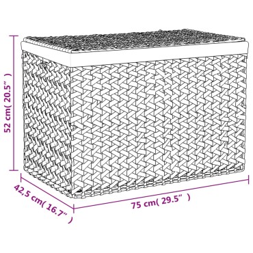 vidaXL Καλάθι Άπλυτων με 3 Τμήματα 75x42,5x52 εκ. από Υάκινθο Νερού