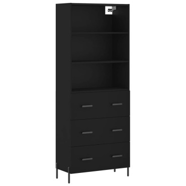 vidaXL Ντουλάπι Μαύρο 69,5x34x180cm από Επεξεργασμένο Ξύλο 1 τεμ.