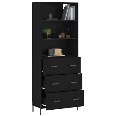 vidaXL Ντουλάπι Μαύρο 69,5x34x180cm από Επεξεργασμένο Ξύλο 1 τεμ.