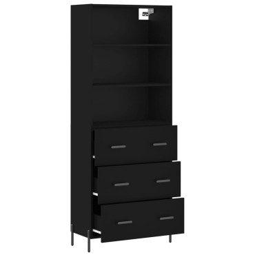 vidaXL Ντουλάπι Μαύρο 69,5x34x180cm από Επεξεργασμένο Ξύλο 1 τεμ.