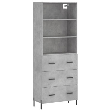 vidaXL Ντουλάπι Γκρι Σκυροδέματος 69,5x34x180cm Επεξεργασμένο Ξύλο 1 τεμ.