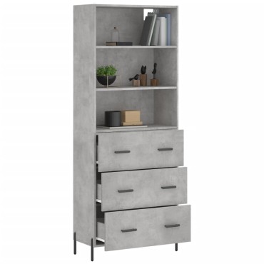 vidaXL Ντουλάπι Γκρι Σκυροδέματος 69,5x34x180cm Επεξεργασμένο Ξύλο 1 τεμ.