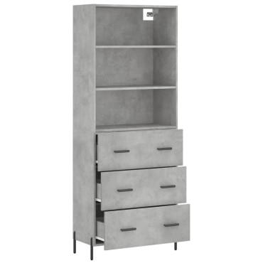 vidaXL Ντουλάπι Γκρι Σκυροδέματος 69,5x34x180cm Επεξεργασμένο Ξύλο 1 τεμ.