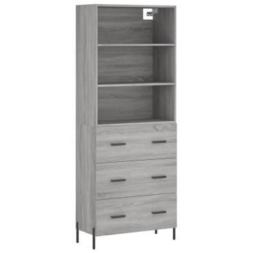 vidaXL Ντουλάπι Γκρι Sonoma 69,5x34x180cm Επεξεργασμένο Ξύλο 1 τεμ.