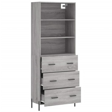 vidaXL Ντουλάπι Γκρι Sonoma 69,5x34x180cm Επεξεργασμένο Ξύλο 1 τεμ.