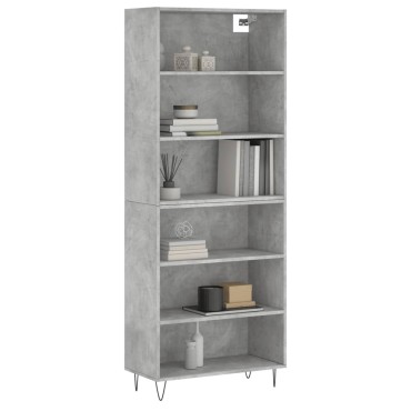 vidaXL Ντουλάπι Γκρι Σκυροδέματος 69,5x32,5x180cm Επεξεργασμένο Ξύλο 1 τεμ.