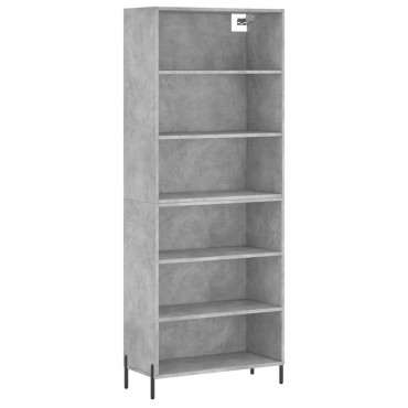 vidaXL Ντουλάπι Γκρι Σκυροδέματος 69,5x32,5x180cm Επεξεργασμένο Ξύλο 1 τεμ.