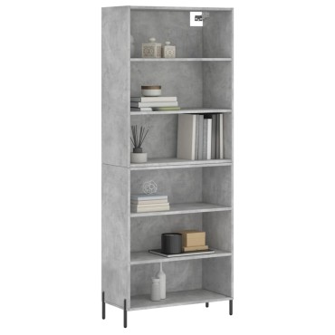vidaXL Ντουλάπι Γκρι Σκυροδέματος 69,5x32,5x180cm Επεξεργασμένο Ξύλο 1 τεμ.