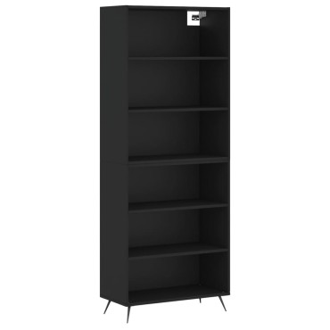 vidaXL Ντουλάπι Μαύρο 69,5x32,5x180cm Επεξεργασμένο Ξύλο 1 τεμ.