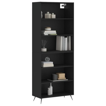 vidaXL Ντουλάπι Μαύρο 69,5x32,5x180cm Επεξεργασμένο Ξύλο 1 τεμ.
