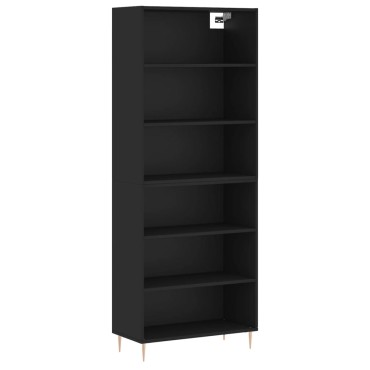 vidaXL Ντουλάπι Μαύρο 69,5x32,5x180cm Επεξεργασμένο Ξύλο 1 τεμ.