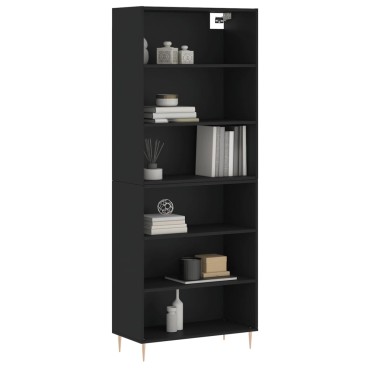 vidaXL Ντουλάπι Μαύρο 69,5x32,5x180cm Επεξεργασμένο Ξύλο 1 τεμ.