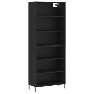 vidaXL Ντουλάπι Μαύρο 69,5x32,5x180cm Επεξεργασμένο Ξύλο 1 τεμ.