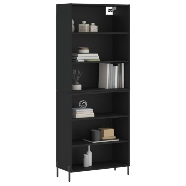 vidaXL Ντουλάπι Μαύρο 69,5x32,5x180cm Επεξεργασμένο Ξύλο 1 τεμ.
