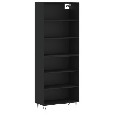 vidaXL Ντουλάπι Μαύρο 69,5x32,5x180cm Επεξεργασμένο Ξύλο 1 τεμ.