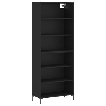 vidaXL Ντουλάπι Μαύρο 69,5x32,5x180cm Επεξεργασμένο Ξύλο 1 τεμ.