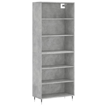 vidaXL Ντουλάπι Γκρι Σκυροδέματος 69,5x32,5x180cm Επεξεργασμένο Ξύλο 1 τεμ.