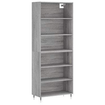 vidaXL Ντουλάπι Sonoma Γκρι 69,5x32,5x180cm Επεξεργασμένο Ξύλο 1 τεμ.