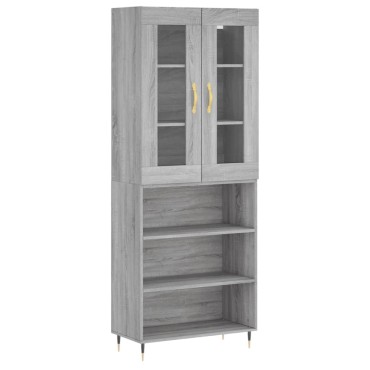 vidaXL Ντουλάπι Γκρι Sonoma 69,5x34x180cm Επεξεργασμένο Ξύλο 1 τεμ.