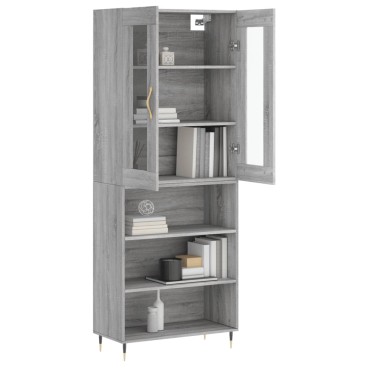 vidaXL Ντουλάπι Γκρι Sonoma 69,5x34x180cm Επεξεργασμένο Ξύλο 1 τεμ.