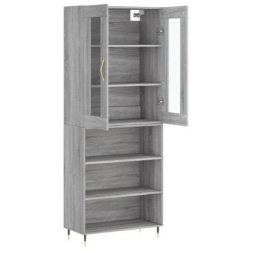 vidaXL Ντουλάπι Γκρι Sonoma 69,5x34x180cm Επεξεργασμένο Ξύλο 1 τεμ.