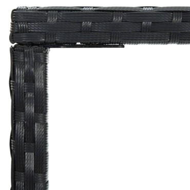 vidaXL Τραπέζι Μπαρ Κήπου Μαύρο 70x70x110cm Συνθετικό Ρατάν/Γυαλί 1 τεμ.