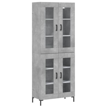 vidaXL Ντουλάπι Γκρι Σκυροδέματος 69,5x34x180cm Επεξεργασμένο Ξύλο 1 τεμ.