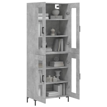 vidaXL Ντουλάπι Γκρι Σκυροδέματος 69,5x34x180cm Επεξεργασμένο Ξύλο 1 τεμ.