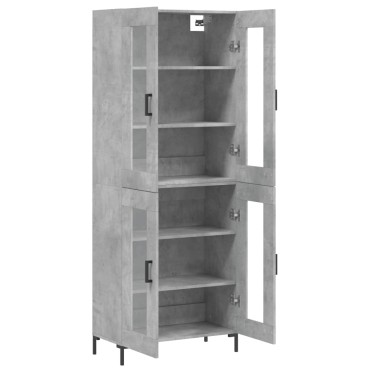 vidaXL Ντουλάπι Γκρι Σκυροδέματος 69,5x34x180cm Επεξεργασμένο Ξύλο 1 τεμ.