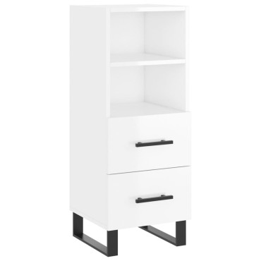 vidaXL Ντουλάπι Γυαλ. Λευκό 34,5x34x180cm από Επεξεργασμένο Ξύλο 1 τεμ.