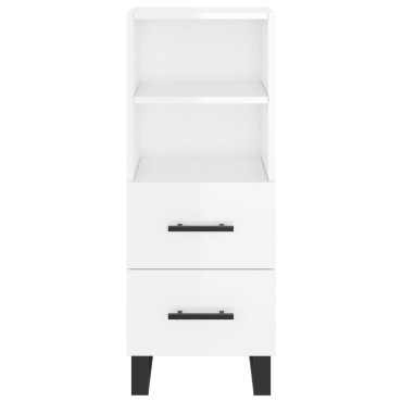 vidaXL Ντουλάπι Γυαλ. Λευκό 34,5x34x180cm από Επεξεργασμένο Ξύλο 1 τεμ.
